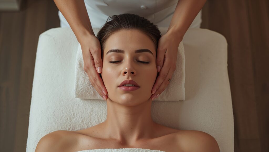Relaxing Head Massage in a Serene Spa Setting for Ultimate Stress Relief.